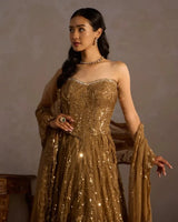 Golden Corset Sequin Lehenga for Party & Wedding Wear - AgapiLehengas
