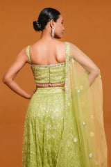 Mint Green Lehenga – Katdana Work
