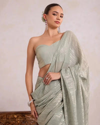 Green Metallic Saree for Women - AgapiSarees