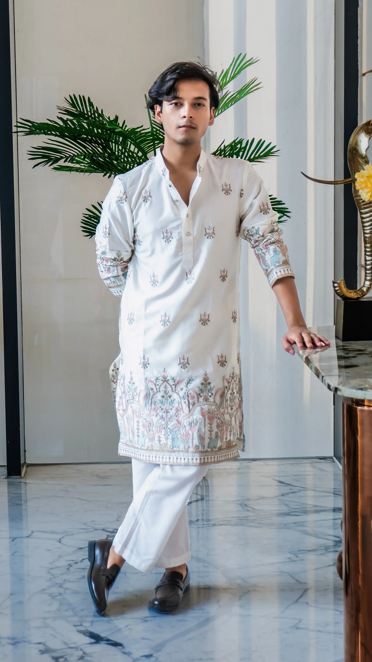 mysa white kurtha