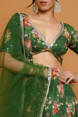 FLORAL GREEN LEHENGA