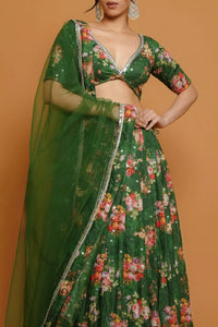 FLORAL GREEN LEHENGA