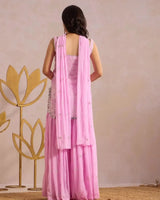 Lavender Hand Work Gharara Set - AgapiGharara Set
