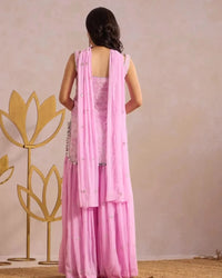 Lavender Hand Work Gharara Set - AgapiGharara Set