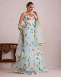 Light Blue Tulip Lehenga - AgapiLehengas