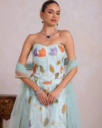 Light Blue Tulip Lehenga - AgapiLehengas