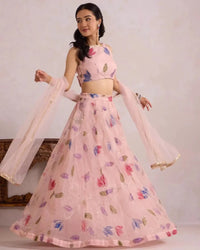 Light Pink Tulip Lehenga - AgapiLehengas