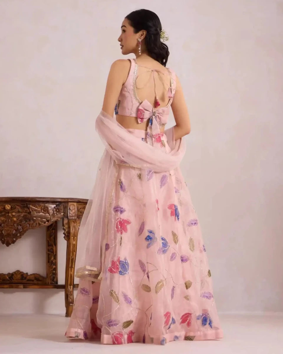 Light Pink Tulip Lehenga - AgapiLehengas
