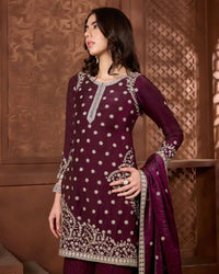 Mehr Maroon Kurthi Set for Festive & Ethnic Occasion Wear - AgapiSharara Set