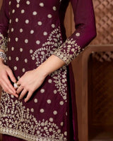 Mehr Maroon Kurthi Set for Festive & Ethnic Occasion Wear - AgapiSharara Set