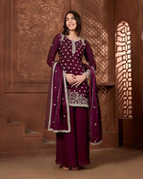 Mehr Maroon Kurthi Set for Festive & Ethnic Occasion Wear - AgapiSharara Set