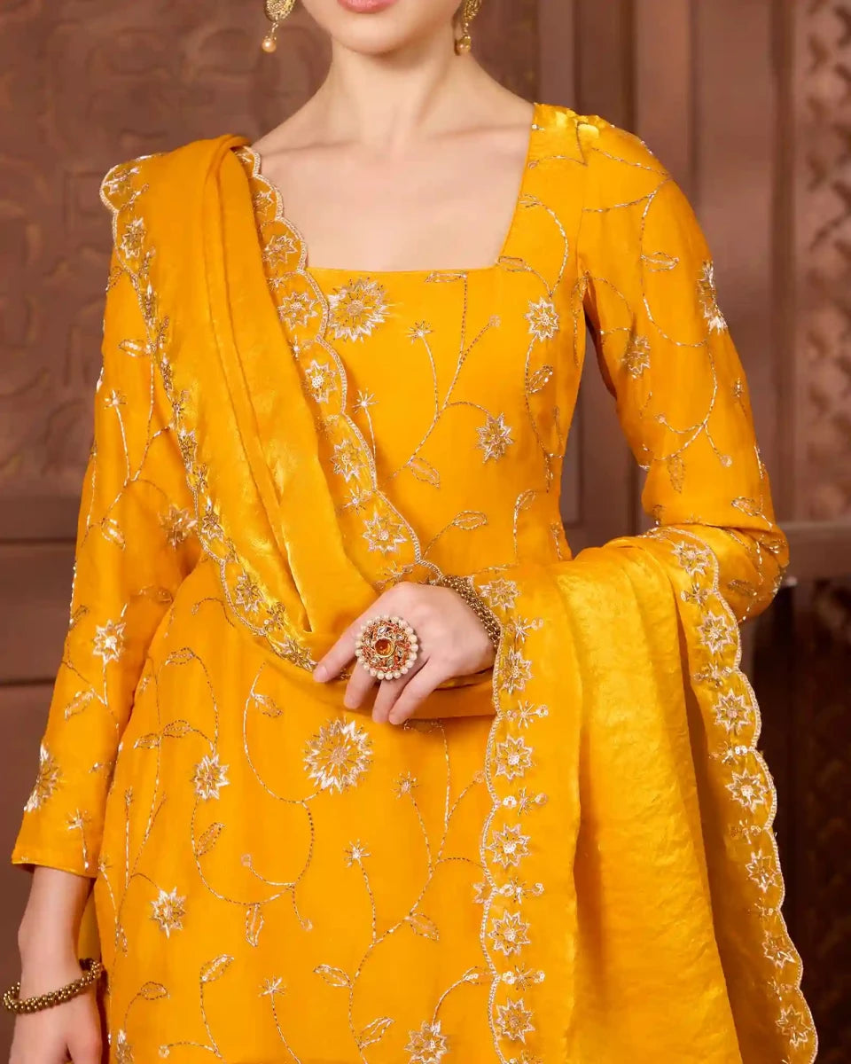 Mustard Kurthi sharara Set - AgapiSharara Set