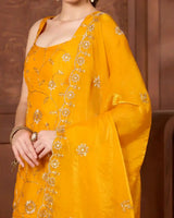 Mustard Sleeveless Kurthi Gharara Set - AgapiGharara Set