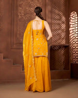 Mustard Sleeveless Kurthi Gharara Set - AgapiGharara Set