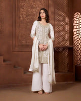 Noor Ivory Kurthi Set for Festive & Ethnic Occasion Wear - AgapiSharara Set