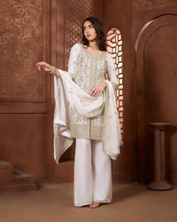 Noor Ivory Kurthi Set for Festive & Ethnic Occasion Wear - AgapiSharara Set