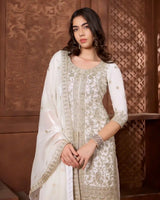 Noor Ivory Kurthi Set for Festive & Ethnic Occasion Wear - AgapiSharara Set