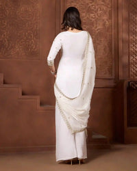 Noor Ivory Kurthi Set for Festive & Ethnic Occasion Wear - AgapiSharara Set