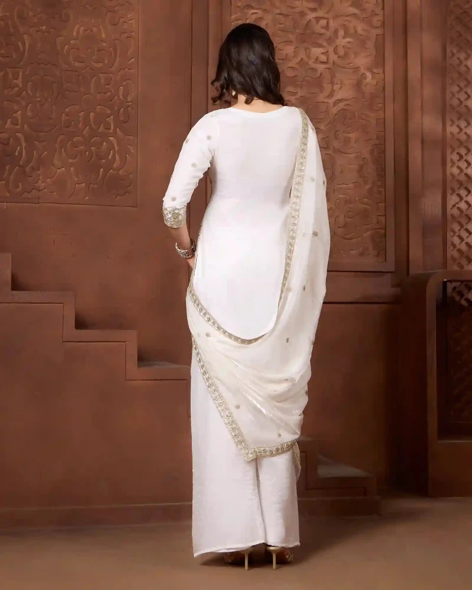 Noor Ivory Kurthi Set for Festive & Ethnic Occasion Wear - AgapiSharara Set
