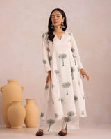 Basanta Palm Tree - AgapiCotton Kurthi