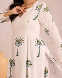 Basanta Palm Tree - AgapiCotton Kurthi