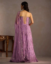 Purple Croset Sequence Lehenga - AgapiLehengas