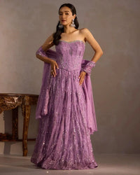 Purple Croset Sequence Lehenga - AgapiLehengas