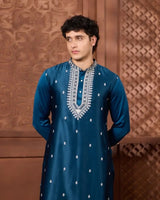 Premium Rayon Silk Embroidered Kurta Set - Agapi