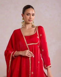 Royal Red Anarkali - AgapiAnarkali
