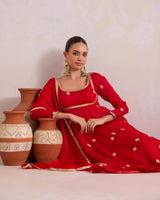 Royal Red Anarkali - AgapiAnarkali