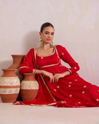 Royal Red Anarkali - AgapiAnarkali
