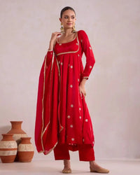Royal Red Anarkali - AgapiAnarkali