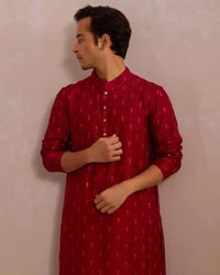 Regal Ruby Festive Ethnic Kurtha - AgapiMen's Kurthi