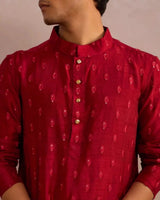 Regal Ruby Festive Ethnic Kurtha - AgapiMen's Kurthi