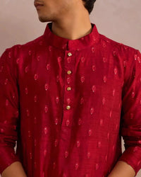 Regal Ruby Festive Ethnic Kurtha - AgapiMen's Kurthi