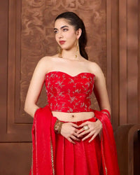 Safiya Red Corset Lehenga Set for Wedding & Party Wear - AgapiLehengas