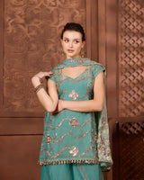 Sahar Seafoam Kurthi Set for Festive & Ethnic Occasion Wear - AgapiSharara Set