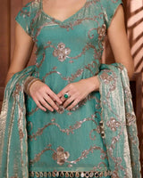 Sahar Seafoam Kurthi Set for Festive & Ethnic Occasion Wear - AgapiSharara Set