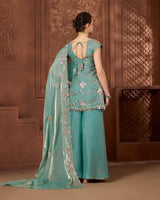 Sahar Seafoam Kurthi Set for Festive & Ethnic Occasion Wear - AgapiSharara Set