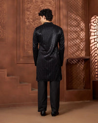 Sky Aura Premium Kurta Set with Refined Embroidery - AgapiMen's Kurtha