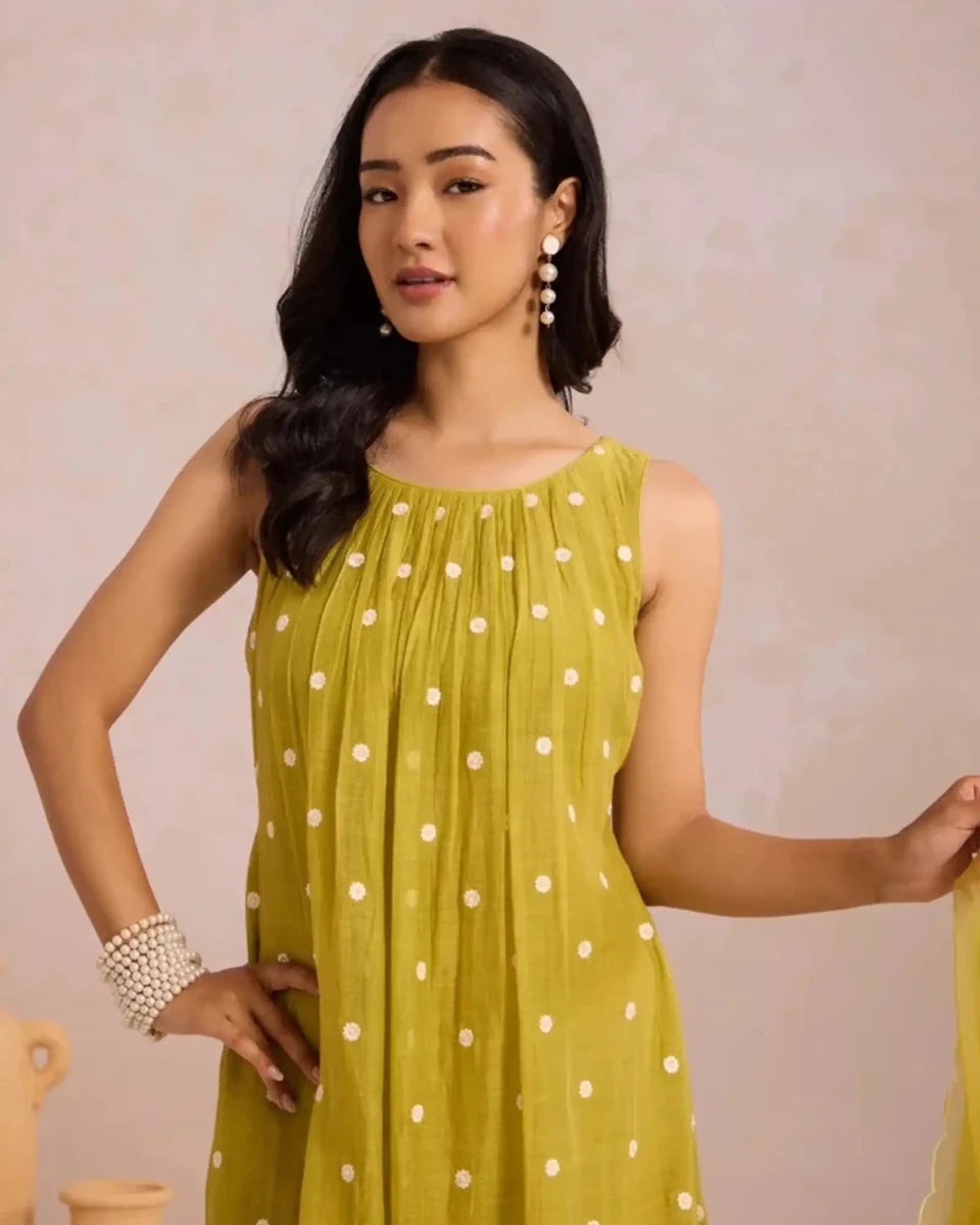 Sleeveless Basanta - AgapiCotton Kurthi