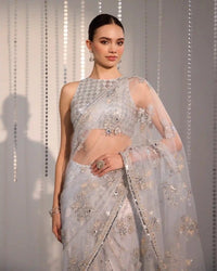 Soft Lilac Pre - Stitched Saree - AgapiSarees