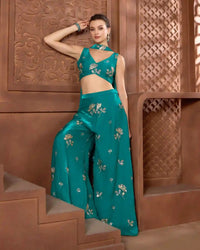 Teal Palazzo Set - AgapiSharara Set