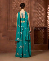 Teal Palazzo Set - AgapiSharara Set