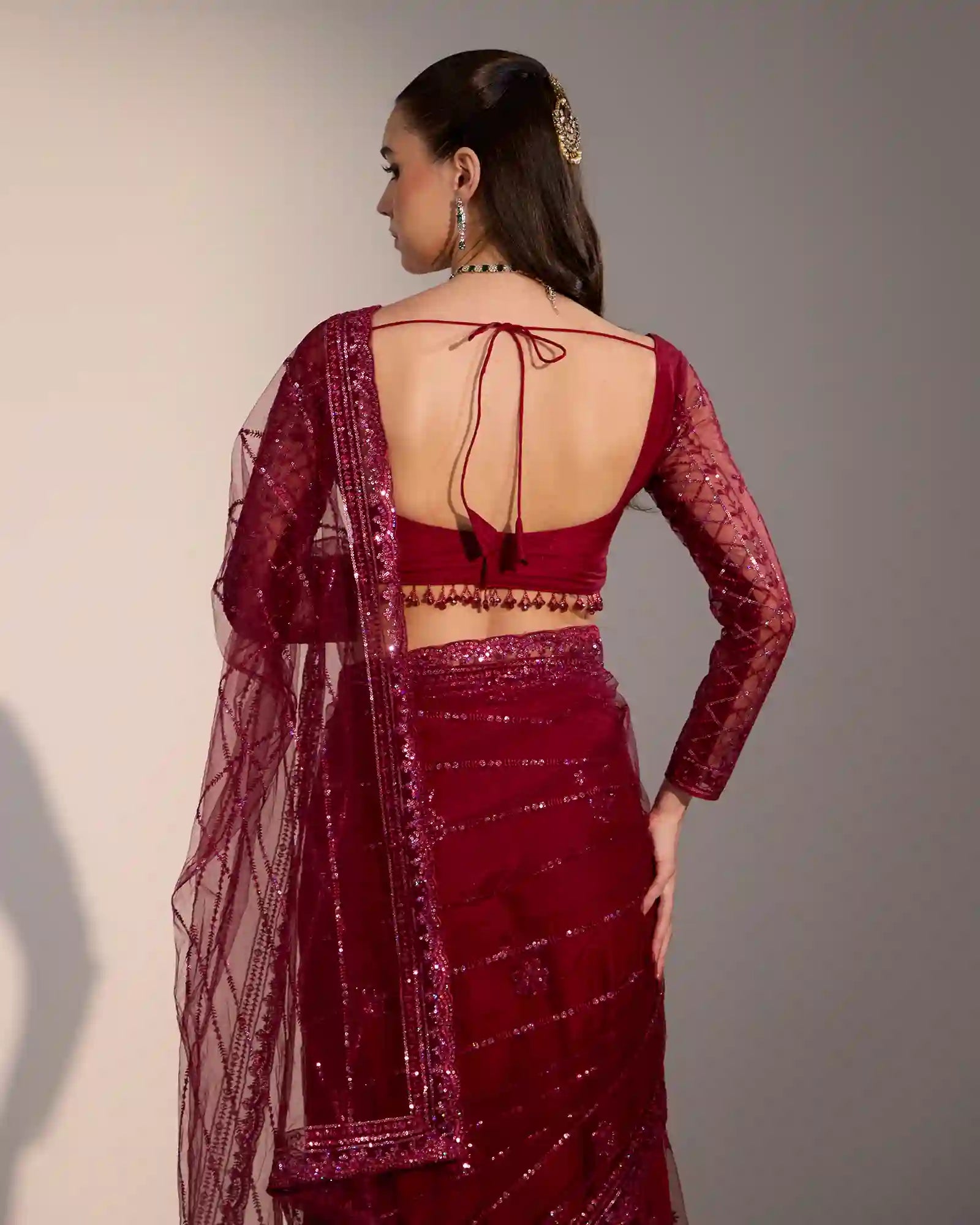 Stylish shimmer saree for weddings and celebrations
