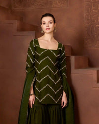 Zehra Emerald green Gharara Set - AgapiGharara Set