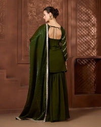 Zehra Emerald green Gharara Set - AgapiGharara Set