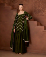 Zehra Emerald green Gharara Set - AgapiGharara Set