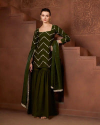 Zehra Emerald green Gharara Set - AgapiGharara Set