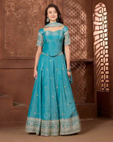 Ziya Teal Lehenga Set for Wedding & Festive Occasion Wear - AgapiLehengas